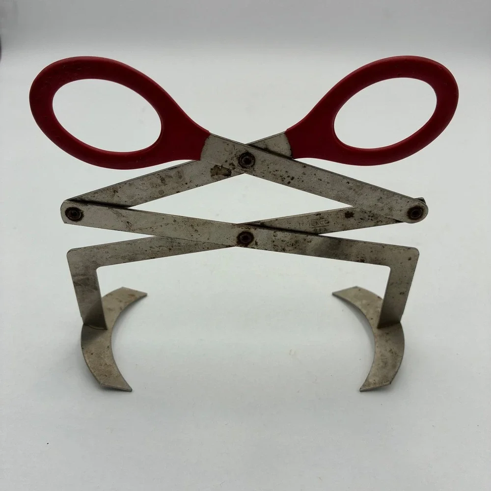 Vintage EKCO Red Handle Scissor Jar Lifter USA Stainless Steel Canning Tool